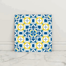 Azulejo Imperial Blue  Elegant Geometric Mosaic 