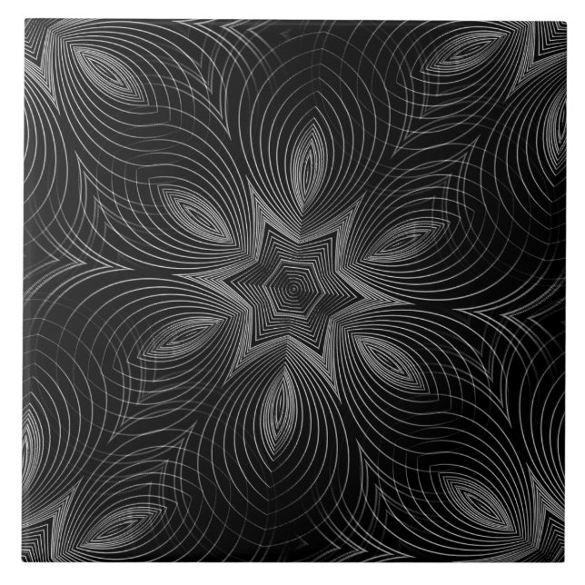 Azulejo Impermeable mosaico de cerámica gris y negro (Frente)