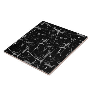 Azulejo Impresión abstracta en blanco y negro