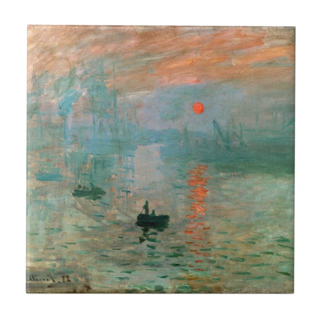 Azulejo Impresión, amanecer de Claude Monet (Frente)