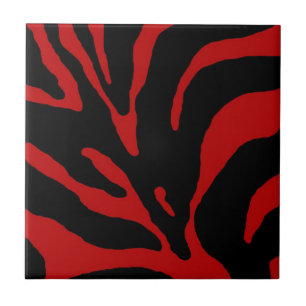 Azulejo Impresión animal de banda de cebra roja
