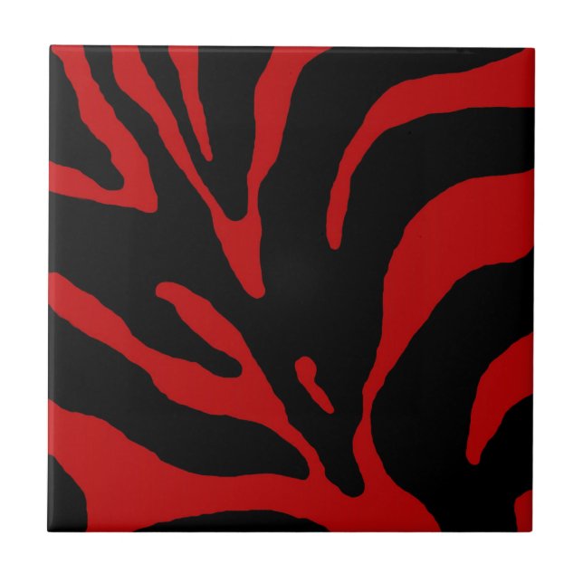 Azulejo Impresión animal de banda de cebra roja (Frente)