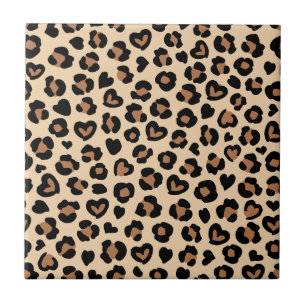 Azulejo Impresión animal, leopardo marrón, puntos de chita