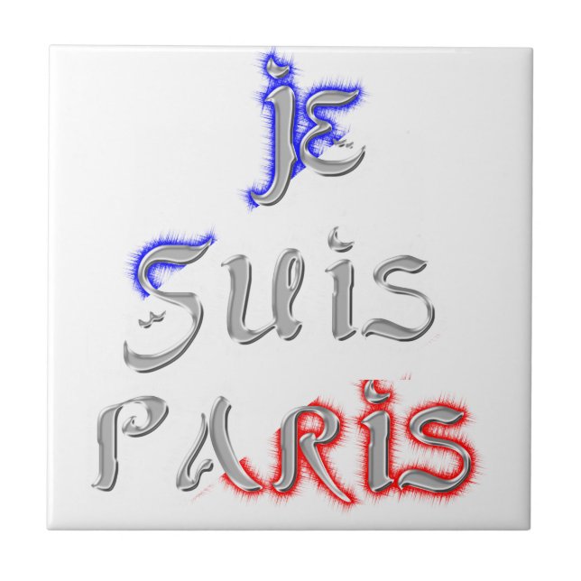 Azulejo Impresión artística de Je Suis Paris (Frente)