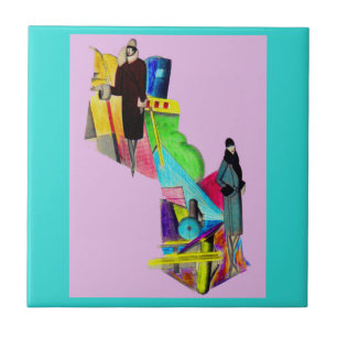 Azulejo Impresión artística femenina de los años 1930