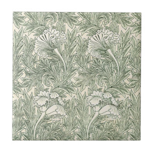 Azulejo Impresión artística floral Tulipán Verde de Willia