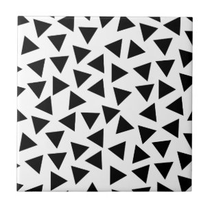 Azulejo Impresión blanco y negro intrépida del triángulo