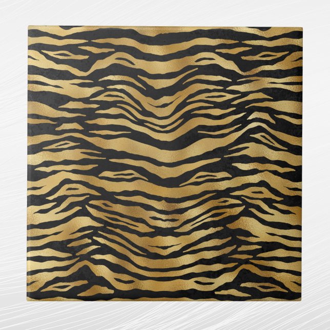 Azulejo Impresión de animal negro de oro tigre (Subido por el creador)
