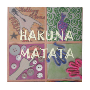 Azulejo Impresión de arte de señal de mano de Hakuna Matat