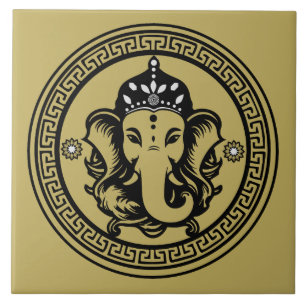 Azulejo Impresión de arte hindú con tema de Ganesha