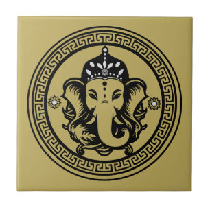 Azulejo Impresión de arte hindú con tema de Ganesha