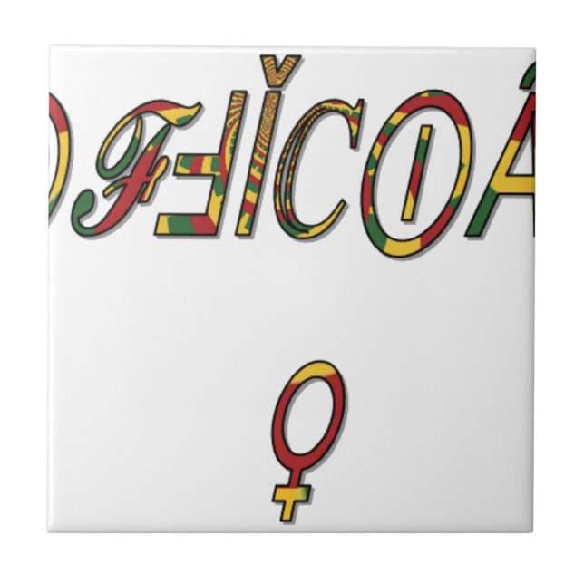 Azulejo Impresión de arte "OFICIAL" de símbolo femenino in (Frente)