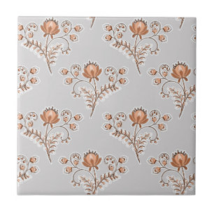 Azulejo Impresión de bloques florales.