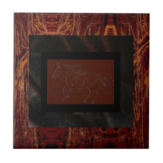 Azulejo Impresión de caballo/mosaico de textura falsa (Frente)