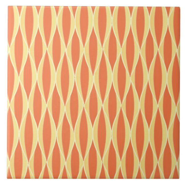 Azulejo Impresión de cinta de medio siglo - naranja y amar (Frente)