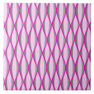Azulejo Impresión de cinta de medio siglo - rosa y gris / 