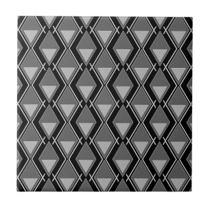 Azulejo impresión de diseño de arte geométrico en blanco n
