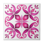 Azulejo Impresión de favores de boda de talavera mexicana<br><div class="desc">Baldosas de Talavera Mexicana Caliente Magenta Española Talleres de la talavera Mexicana Elegantes favores matrimoniales estampados azulejos de cerámica,  colores vivos y vivos colores modernos estilo Hacienda Española boda azulejos de cerámica vivos favores de boda</div>