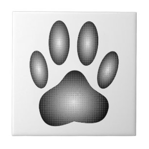 Azulejo Impresión de garras de perro en gradientes blancos