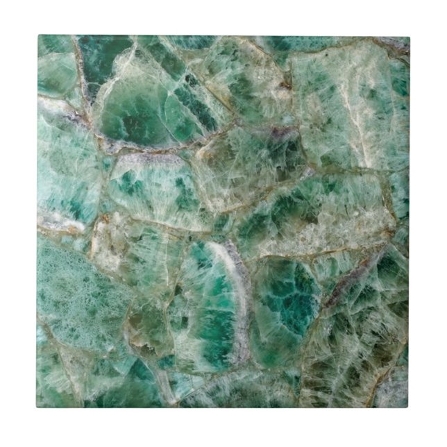 Azulejo Impresión de Gemstone de cristal de cuarzo verde d (Frente)