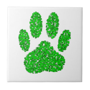 Azulejo Impresión de hojas de perro verde