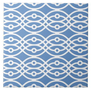 Azulejo Impresión de Kimono, azul cielo y blanco