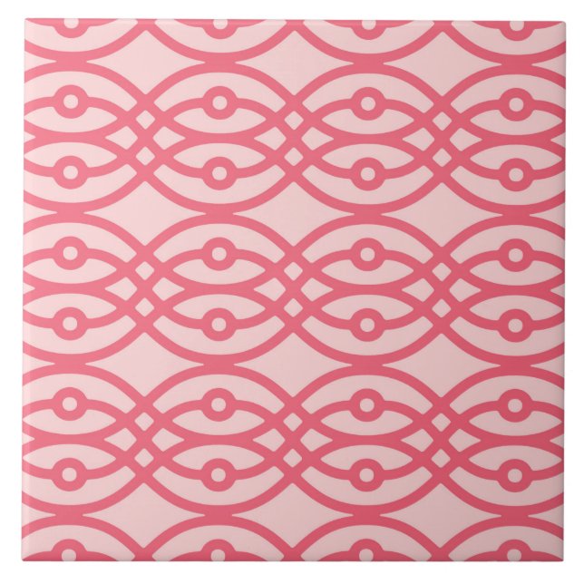 Azulejo Impresión de kimono, rosa de coral (Frente)