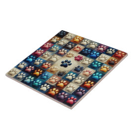 Azulejo Impresión de la garra de perro canino de diferente