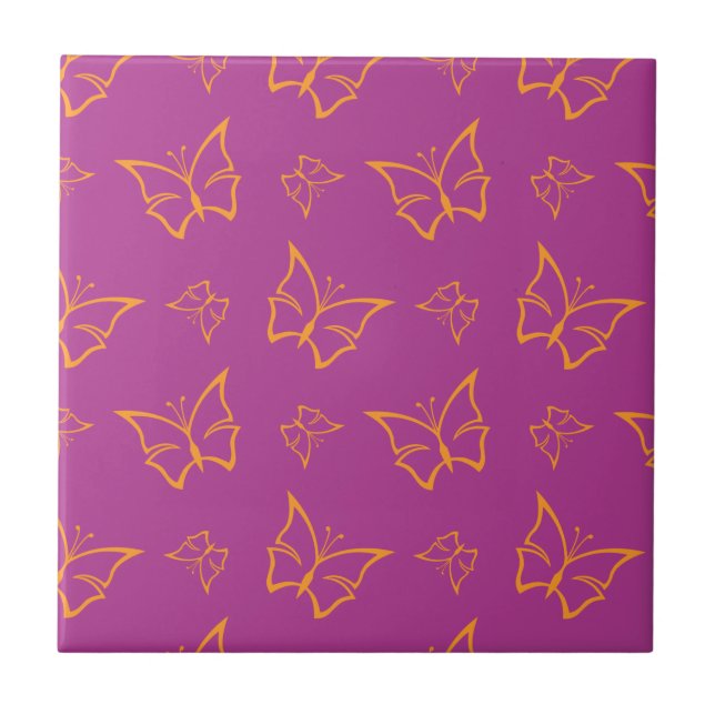 Azulejo Impresión de la naturaleza de las mariposas magent (Frente)