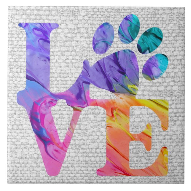 Azulejo Impresión de las garras de amor - Regalos para los (Frente)