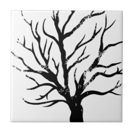 Azulejo Impresión de león de árbol otoñal