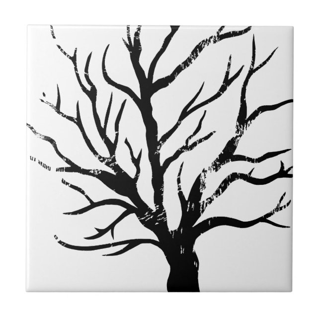 Azulejo Impresión de león de árbol otoñal (Frente)