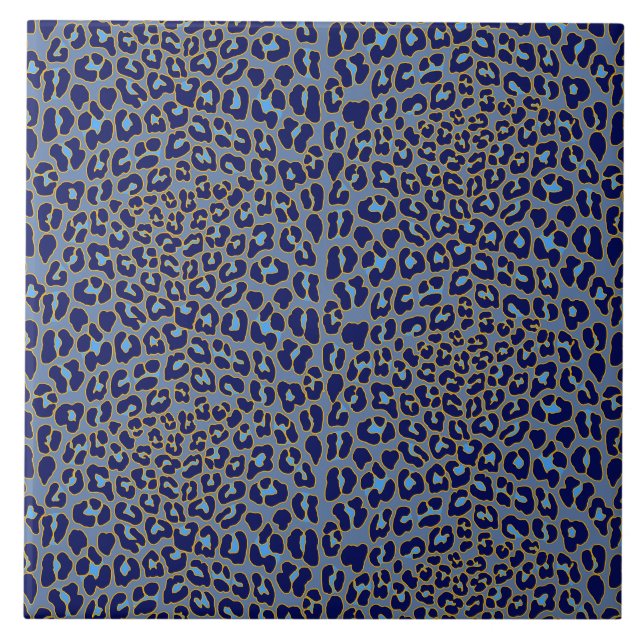 Azulejo Impresión de leopardo azul (Frente)