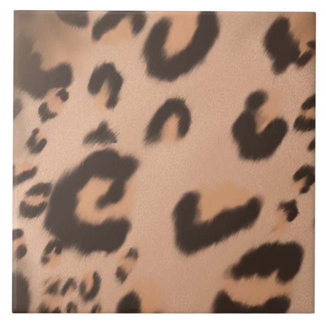 Azulejo Impresión de leopardo texturizado de mano dibujada (Frente)