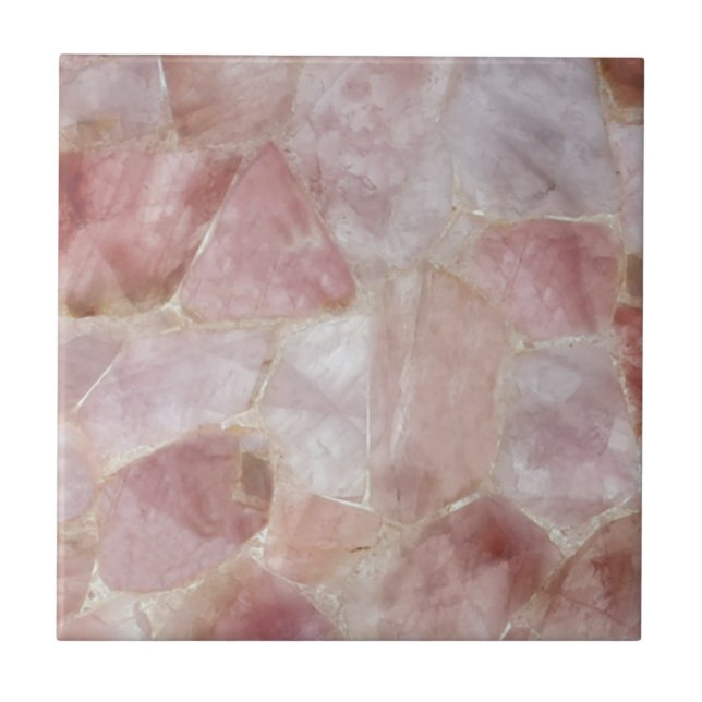 Azulejo Impresión de mármol de cuarzo Rosa (Frente)