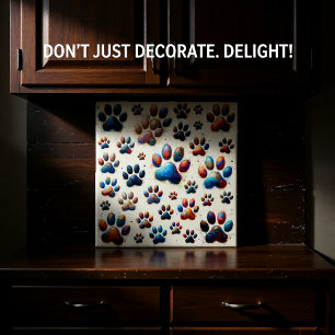 Azulejo Impresión de pata canina de color de alta tensión