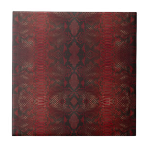 Azulejo Impresión de Python rojo y negro