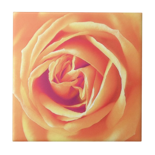 Azulejo Impresión de rosa de naranja Pastel (Frente)