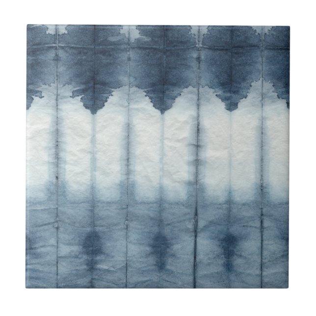 Azulejo Impresión de Shibori Indigio (Frente)