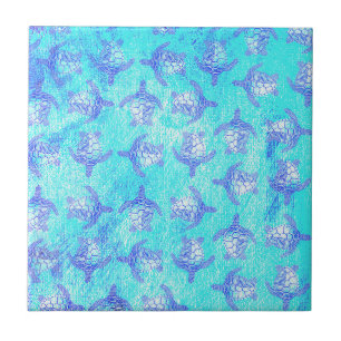 Azulejo Impresión de tortuga azul