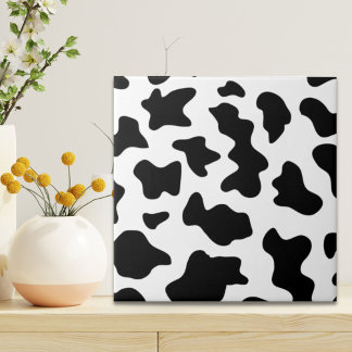 Azulejo impresión de vacas lecheras en blanco y negro
