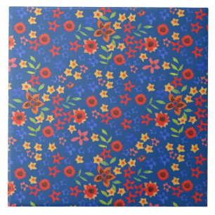 Azulejo Impresión floral retro de moda en mosaico cerámico