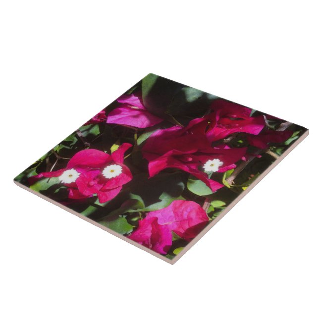 Azulejo Impresión floral tropical, modo retro (Lado)