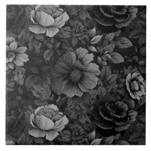 Azulejo Impresión floral vintage de color silenciado