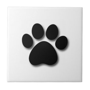 Azulejo Impresión juguetona de la pata del perro para el