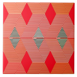 Azulejo Impresión moderna de alambre de diamantes, Naranja