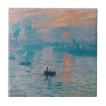 Azulejo Impresión Sunrise clausura monet impresionist<br><div class="desc">Impression,  Sunrise es un famoso cuadro del impresionista francés Claude Monet pintado en 1872 y mostrado en la exposición de impresionistas en París en 1874. Sunrise muestra el puerto de Le Havre.</div>