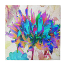 Impresionante acuarela Cactus Arcoiris Dahlia