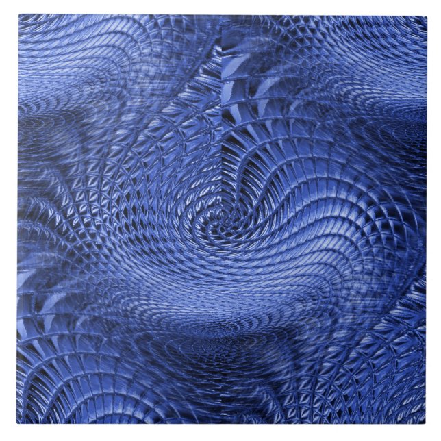 Azulejo Impresionante mosaico de cerámica azul (Frente)