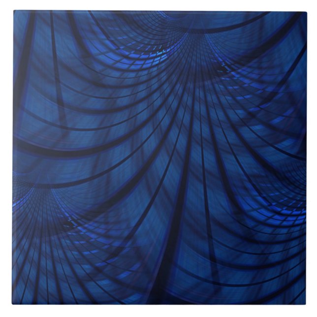 Azulejo Impresionante mosaico de cerámica azul (Frente)